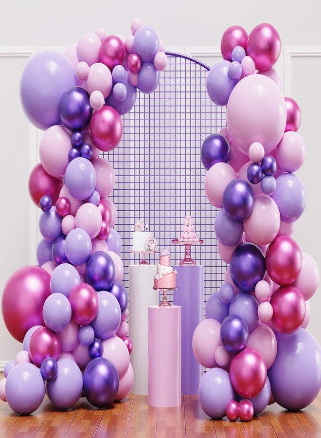 YMSZ Pink and Purple Balloons, 136pcs Pink and Purple Balloons Garland Arch Kit with Different Sizes for Girls Women Birthday Baby Shower Wedding Party Decorations - Image 1